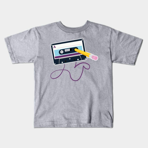 Cassette&pencil Kids T-Shirt by josevillota